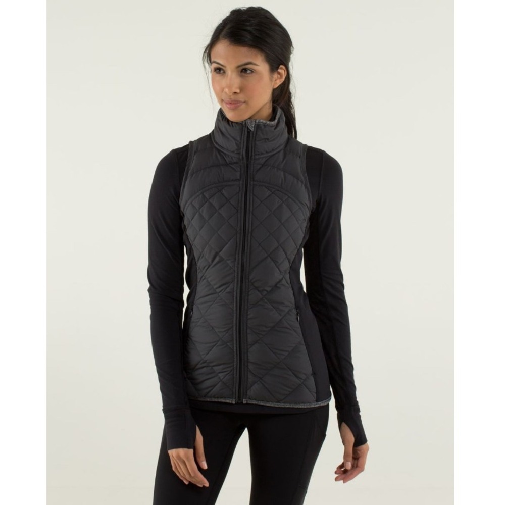 lululemon Fluff Off Vest Black 800 Fill Goose Down Power Luxtreme Size 4
